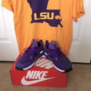 Nike LSU Tigers Zoom Train Command College Purple Shoes with matching teeSize 13